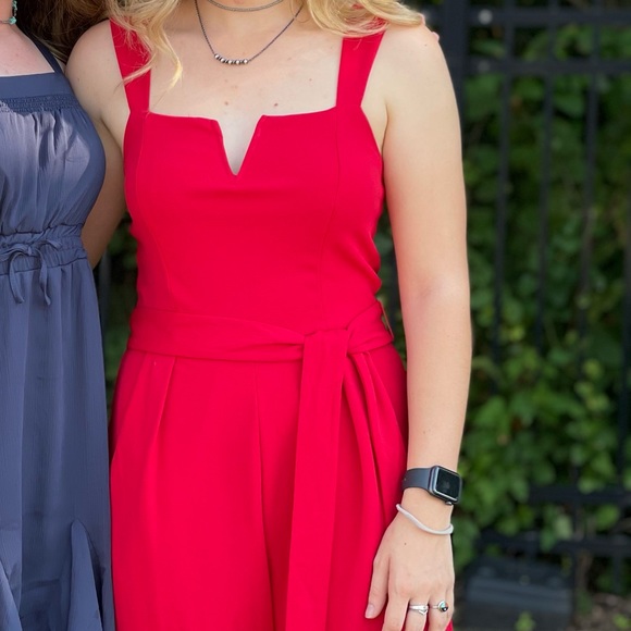 Formal, red jumpsuit - Picture 4 of 4
